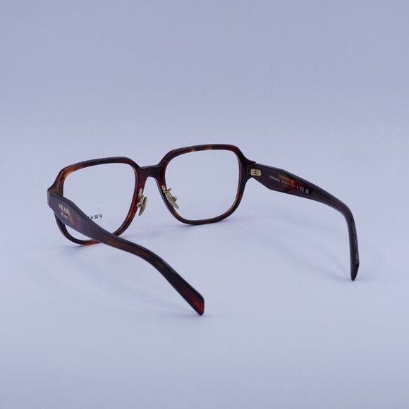 Prada PRB07VD 22A1O1 Eyeglasses Poppy Tortoise/Bordeaux 56mm Square Frame - Picture 10 of 11